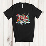 MacnyStore - Personalized Custom Name Four X-mas Santa Painting Draw; Amusing Christmas Family T-Shirt