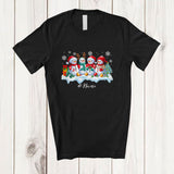 MacnyStore - Personalized Custom Name Four X-mas Snowman Painting Draw; Amusing Christmas Family T-Shirt