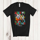 MacnyStore - Personalized Custom Name Wake Me When It's Christmas; Humorous X-mas Koala Sleepy Animal T-Shirt