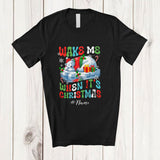 MacnyStore - Personalized Custom Name Wake Me When It's Christmas; Humorous X-mas Polar Bear Sleepy Animal T-Shirt