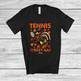 MacnyStore - Personalized Custom Name Tennis Turkey Nap; Humorous Thanksgiving Turkey Sport Player Team T-Shirt