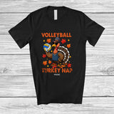 MacnyStore - Personalized Custom Name Volleyball Turkey Nap; Humorous Thanksgiving Turkey Sport Player Team T-Shirt