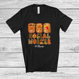 MacnyStore - Personalized Custom Name Social Worker; Lovely Thanksgiving Fall Coffee Bow Tie; Women Family T-Shirt