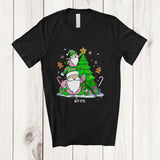 MacnyStore - Personalized Custom Name Gnome Building X-mas Tree; Adorable Christmas Snow Family Group T-Shirt