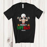 MacnyStore - Personalized Custom Name Merry Liftmas; Humorous Christmas Santa Weight Lifting; Workout T-Shirt