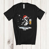 MacnyStore - Personalized Custom Name Woodpecker Santa Drinking Beer; Joyful Christmas Drunker T-Shirt