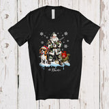 MacnyStore - Personalized Custom Name Santa Go Hunting Beagle; Awesome Christmas Lights Hunter T-Shirt