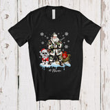 MacnyStore - Personalized Custom Name Santa Go Hunting Bichon Frise; Awesome Christmas Lights Hunter T-Shirt