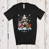 MacnyStore - Personalized Custom Name Santa Go Hunting Bull Terrier; Awesome Christmas Lights Hunter T-Shirt