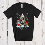 MacnyStore - Personalized Custom Name Santa Go Hunting Bulldog; Awesome Christmas Lights Hunter T-Shirt