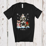 MacnyStore - Personalized Custom Name Santa Go Hunting Corgi; Awesome Christmas Lights Hunter T-Shirt