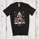 MacnyStore - Personalized Custom Name Santa Go Hunting Dachshund; Awesome Christmas Lights Hunter T-Shirt