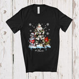 MacnyStore - Personalized Custom Name Santa Go Hunting Dalmatian; Awesome Christmas Lights Hunter T-Shirt