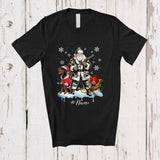 MacnyStore - Personalized Custom Name Santa Go Hunting Dobermanns; Awesome Christmas Lights Hunter T-Shirt