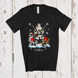 MacnyStore - Personalized Custom Name Santa Go Hunting Great Dane; Awesome Christmas Lights Hunter T-Shirt