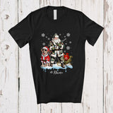 MacnyStore - Personalized Custom Name Santa Go Hunting Labrador Retriever; Awesome Christmas Lights Hunter T-Shirt