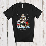 MacnyStore - Personalized Custom Name Santa Go Hunting Maltese; Awesome Christmas Lights Hunter T-Shirt