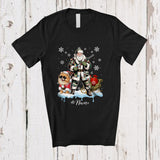 MacnyStore - Personalized Custom Name Santa Go Hunting Pomeranian; Awesome Christmas Lights Hunter T-Shirt