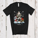 MacnyStore - Personalized Custom Name Santa Go Hunting Poodle; Awesome Christmas Lights Hunter T-Shirt