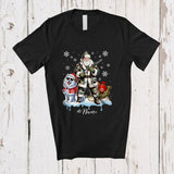 MacnyStore - Personalized Custom Name Santa Go Hunting Samoyed; Awesome Christmas Lights Hunter T-Shirt