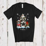 MacnyStore - Personalized Custom Name Santa Go Hunting Shih Tzu; Awesome Christmas Lights Hunter T-Shirt