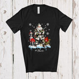 MacnyStore - Personalized Custom Name Santa Go Hunting Whippet; Awesome Christmas Lights Hunter T-Shirt