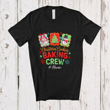 MacnyStore - Personalized Custom Name Christmas Cookies Baking Crew; Lovely Tree Snowman Cookies; Baker T-Shirt