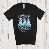 MacnyStore - Personalized Custom Name Freezing Season; Amazing Christmas Cold Winter Three Snowman T-Shirt