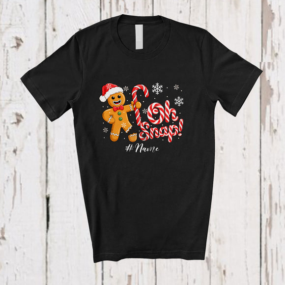 MacnyStore - Personalized Custom Name Oh Snap; Humorous Christmas Gingerbread Candy Canes; Baking Baker T-Shirt