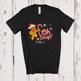 MacnyStore - Personalized Custom Name Oh Snap; Humorous Christmas Gingerbread Candy Canes; Baking Baker T-Shirt