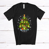 MacnyStore - Personalized Custom Name Frog Christmas Tree; Amusing X-mas Lights Frog Animal Lover T-Shirt