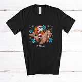 MacnyStore - Personalized Custom Name Santa Riding Walrus Reindeer; Lovely Christmas Walrus Snow Around Animal Lover T-Shirt