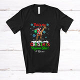MacnyStore - Personalized Custom Name This Is My Christmas Pajama Shirt; Lovely Santa Riding Giraffe Reindeer T-Shirt