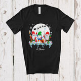 MacnyStore - Personalized Custom Name Three Gnomes With Dentist Tools; Joyful Christmas Moon Family T-Shirt