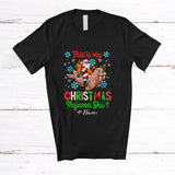 MacnyStore - Personalized Custom Name This Is My Christmas Pajama Shirt; Lovely Santa Riding Walrus Reindeer T-Shirt