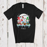 MacnyStore - Personalized Custom Name Three Gnomes With Nurse Tools; Joyful Christmas Moon Family T-Shirt