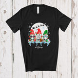 MacnyStore - Personalized Custom Name Three Gnomes With Optical Technician Tools; Joyful Christmas Moon T-Shirt