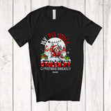 MacnyStore - Personalized Custom Name Pit Bull Stolen My Christmas Sweater; Joyful Moon Santa Gnome T-Shirt