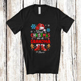 MacnyStore - Personalized Custom Name First Christmas As A Grandma; Joyful Santa Promoting Future; Family T-Shirt