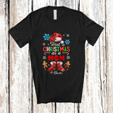 MacnyStore - Personalized Custom Name First Christmas As A Mom; Joyful Santa Promoting Future; Family T-Shirt