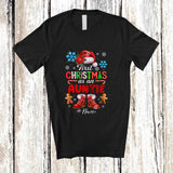 MacnyStore - Personalized Custom Name First Christmas As An Auntie; Joyful Santa Promoting Future; Family T-Shirt