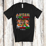 MacnyStore - Personalized Custom Name Autism It's A Different Ability; Joyful Christmas Three Puzzle Reindeer T-Shirt