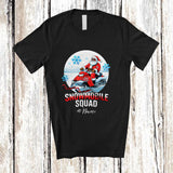 MacnyStore - Personalized Custom Name Snowmobile Squad; Amusing Christmas Moon Santa Snowmobile T-Shirt