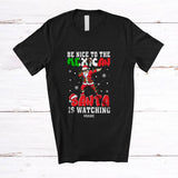 MacnyStore - Personalized Custom Name Nice To The Mexican; Amusing Christmas Lights Dabbing Santa T-Shirt