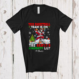 MacnyStore - Personalized Custom Name Basketball Team On Santa's Naughty List; Joyful Christmas Santa Player T-Shirt