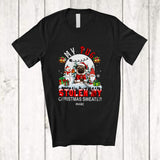 MacnyStore - Personalized Custom Name Pug Stolen My Christmas Sweater; Joyful Moon Santa Gnome T-Shirt