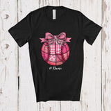 MacnyStore - Personalized Custom Name Preppy Plaid Pink Softball; Lovely Halloween Softball Player T-Shirt