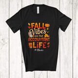 MacnyStore - Personalized Custom Name Fall Vibes Accountant; Proud Thanksgiving Coffee Pumpkin T-Shirt
