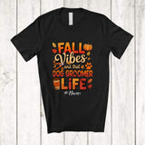 MacnyStore - Personalized Custom Name Fall Vibes Dog Groomer; Proud Thanksgiving Coffee Pumpkin T-Shirt