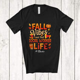 MacnyStore - Personalized Custom Name Fall Vibes Social Worker; Proud Thanksgiving Coffee Pumpkin T-Shirt